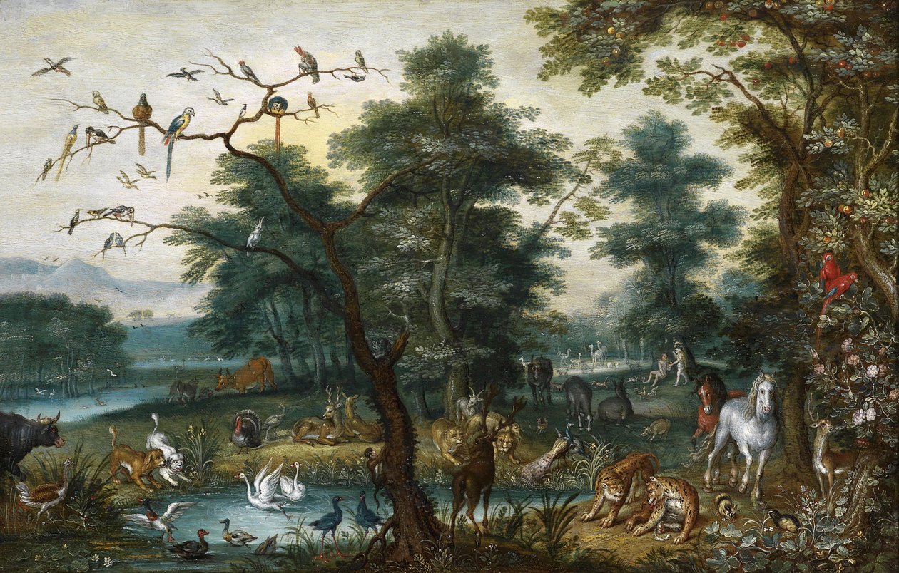 Rajská krajina s pádem člověka od Jan Brueghel the Younger