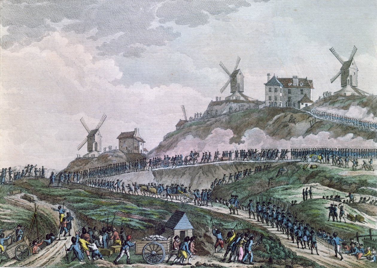 Lidé z Paříže táhnoucí děla na Montmartre 15. července 1789, 1796 od Jan Bulthuis