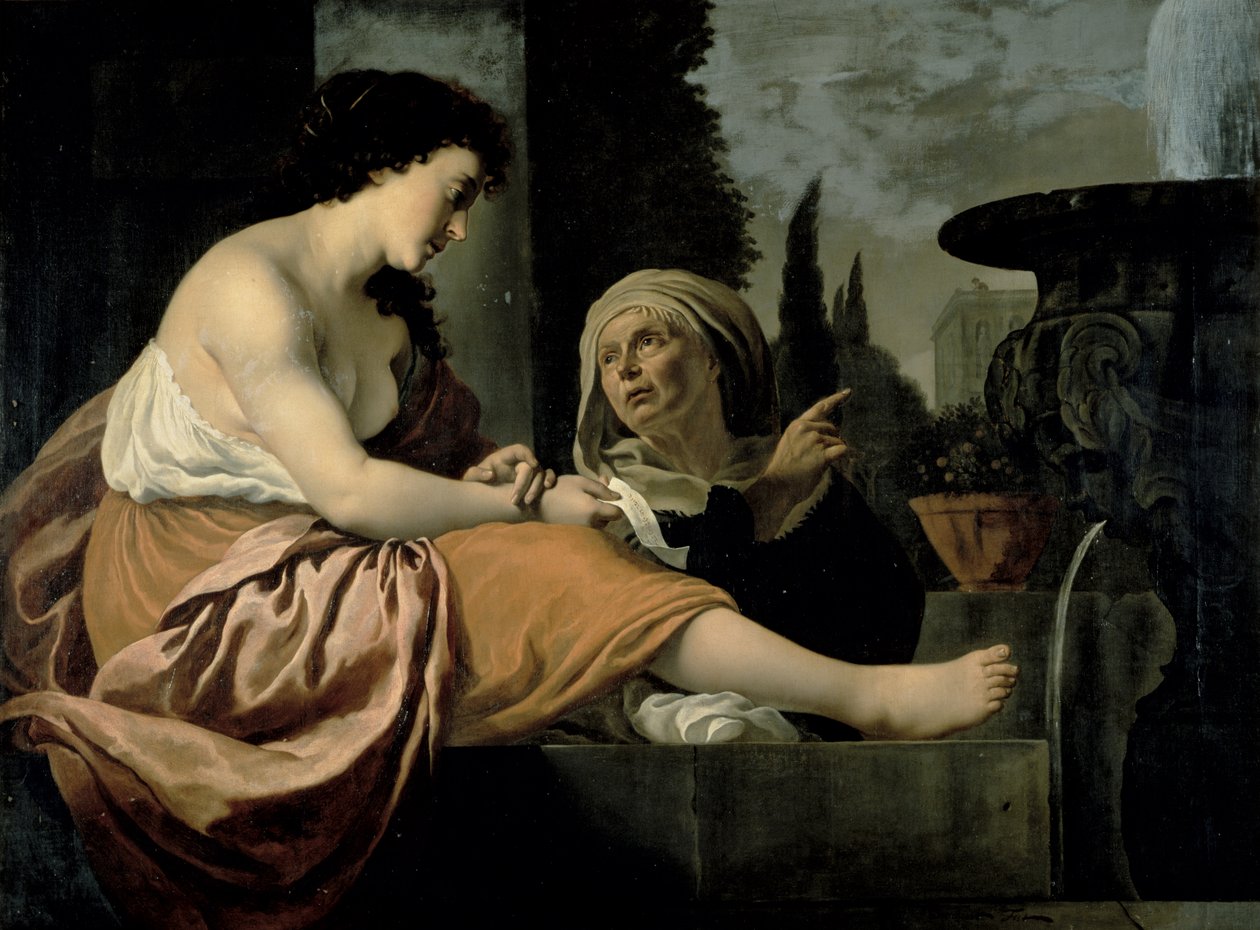 Batsheba na své toaletě od Gerrit van Honthorst