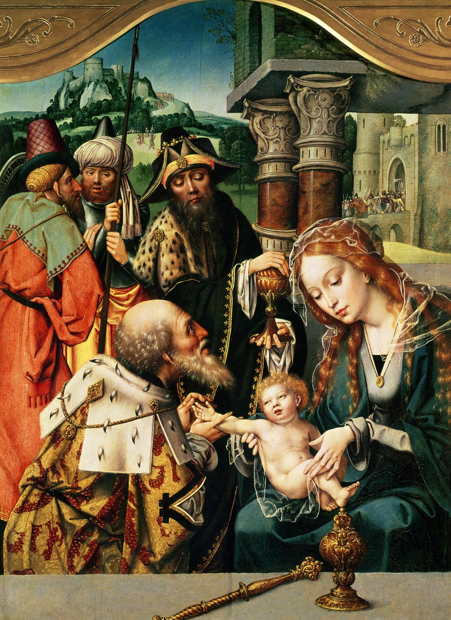 Klanění tří králů od Jan Gossaert