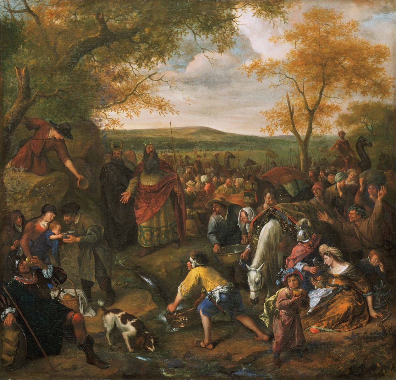Mojžíš útočící na skálu od Jan Havickszoon Steen
