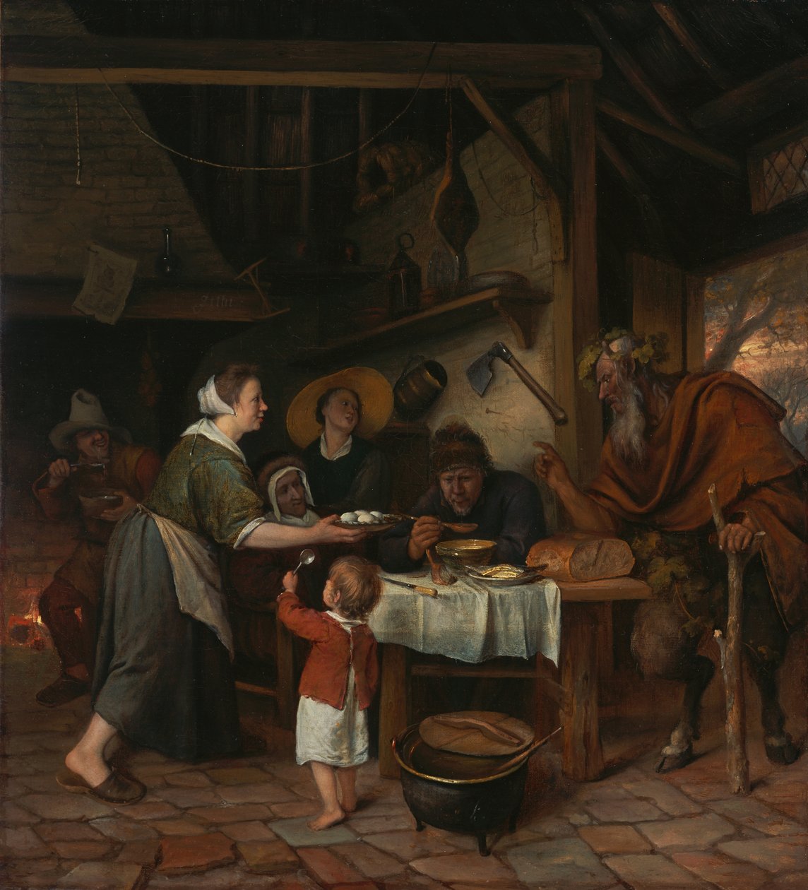 Satyr a rolnická rodina od Jan Havickszoon Steen