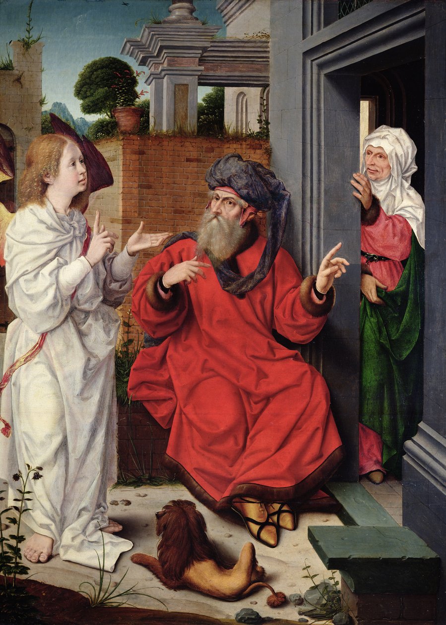 Abraham, Sara a anděl, kolem roku 1520 od Jan II Provost