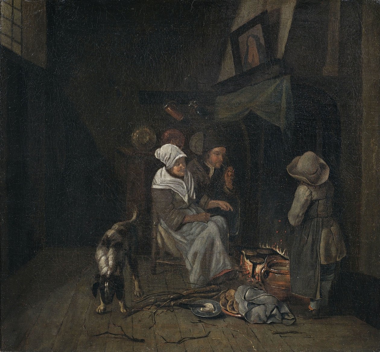 Interiér kuchyně se sestavenými rodinnými palačinkami na pečení. od Jan Josef the Elder Horemans