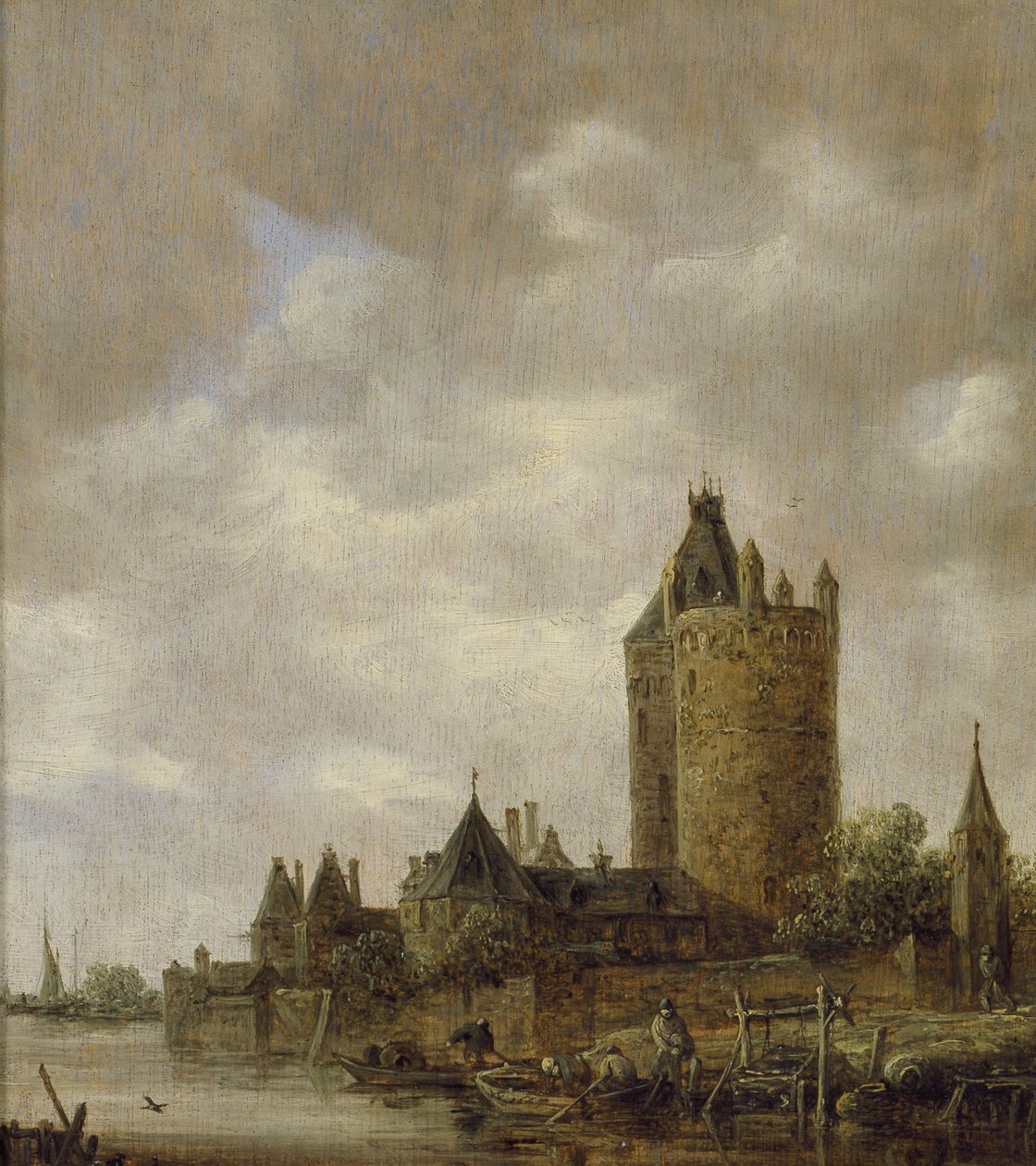 Hrad u řeky, 1647 (olej na dubovém panelu) od Jan Josephsz van Goyen