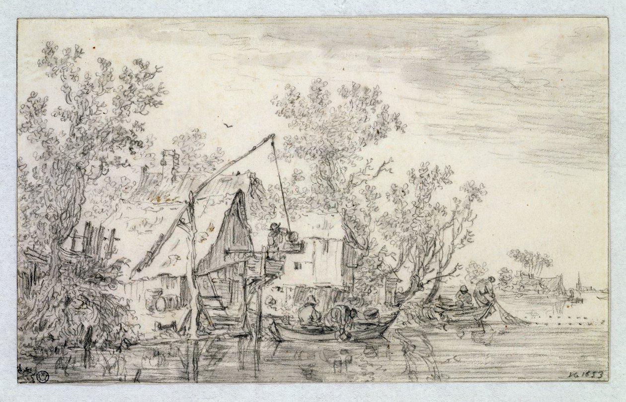 Krajina zalesněné řeky, 1653 od Jan Josephsz van Goyen