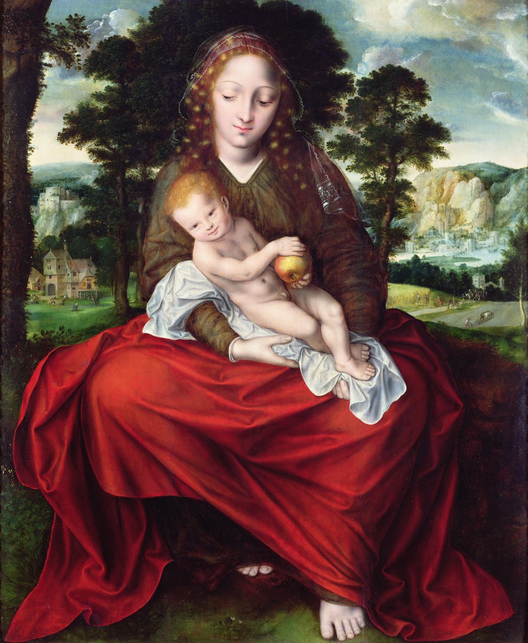 Madonna a dítě od Jan Massys or Metsys