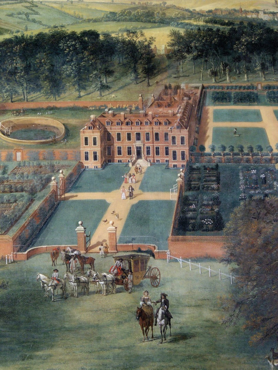 Detail Cheveley Parku, 1671 olej na plátně od Jan Siberechts
