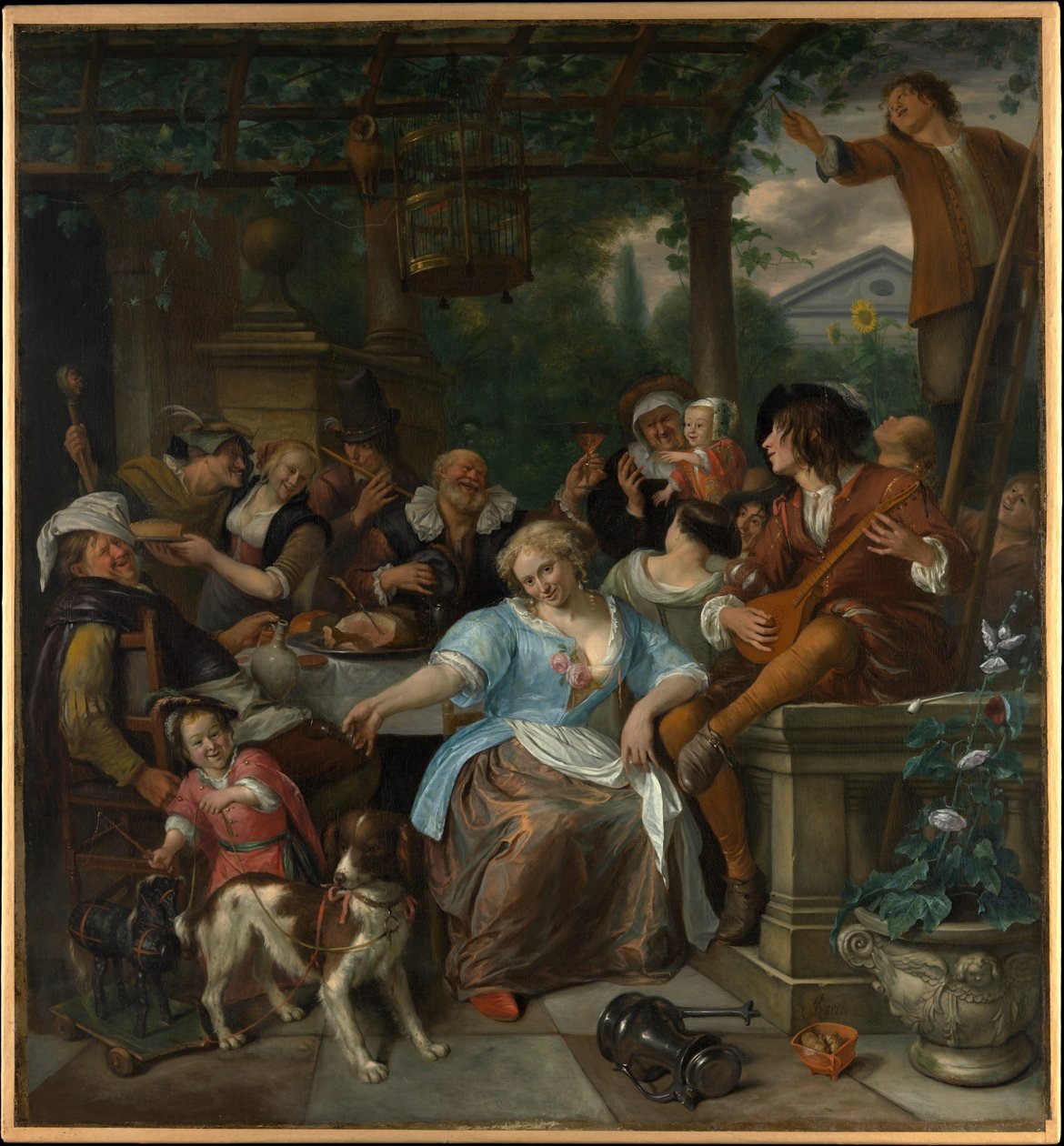 Veselá společnost na terase od Jan Havickszoon Steen