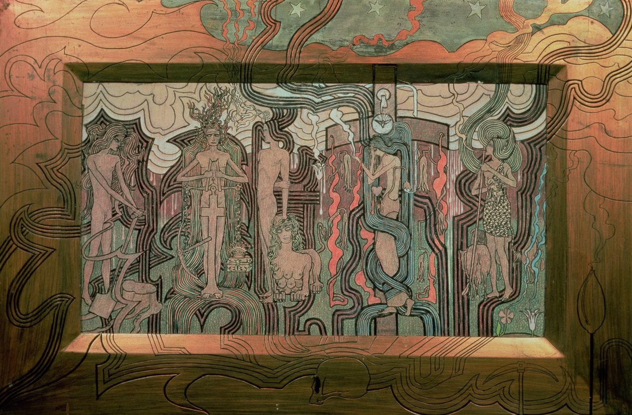 Song of the Times, 1893 (křída na dřevě) od Jan Toorop