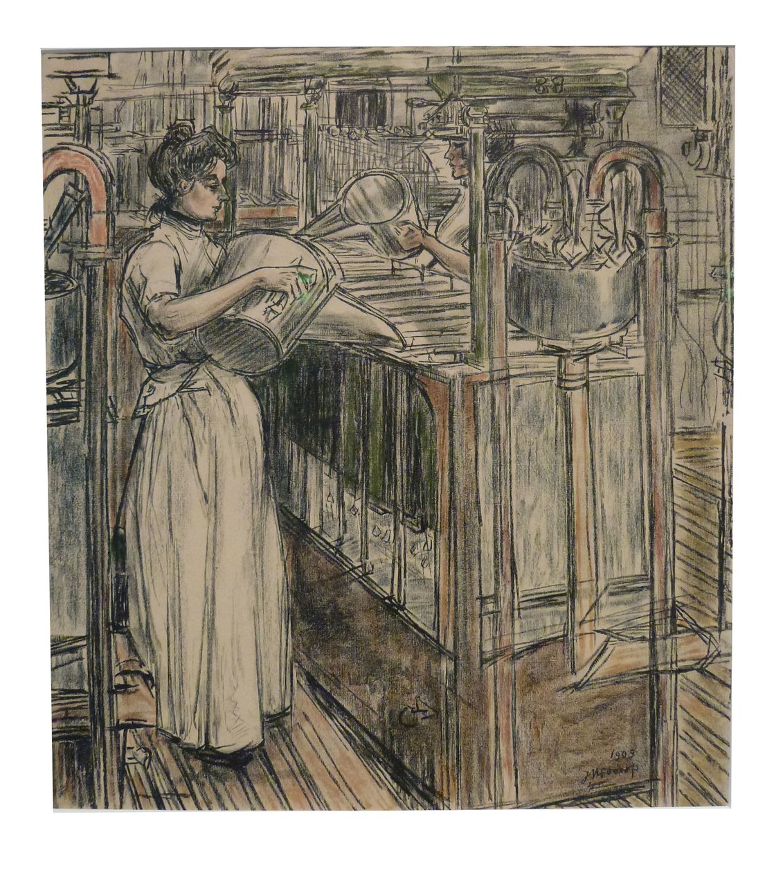 Slévárna 1 z 12 litosů, které Toorop vyrobil o výrobě svíček od Jan Toorop