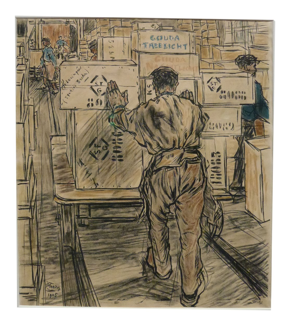 Sklady 1 z 12 litografií, které Toorop vyrobil o výrobě svíček od Jan Toorop