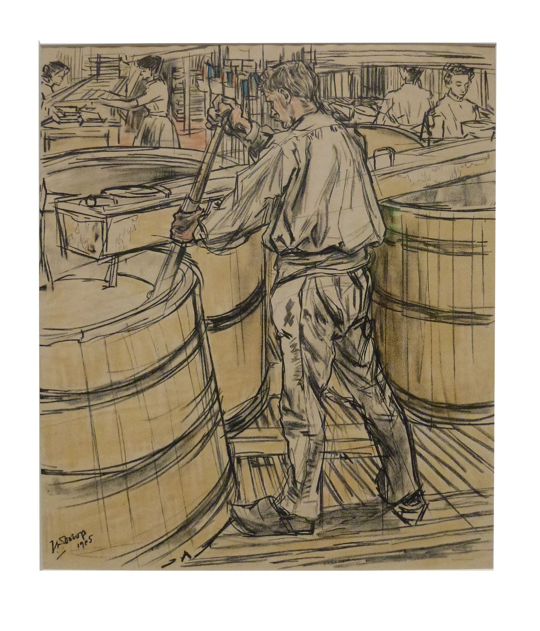 Míchací vana 1 z 12 litografií, které společnost Toorop vyrobila o výrobě svíček od Jan Toorop