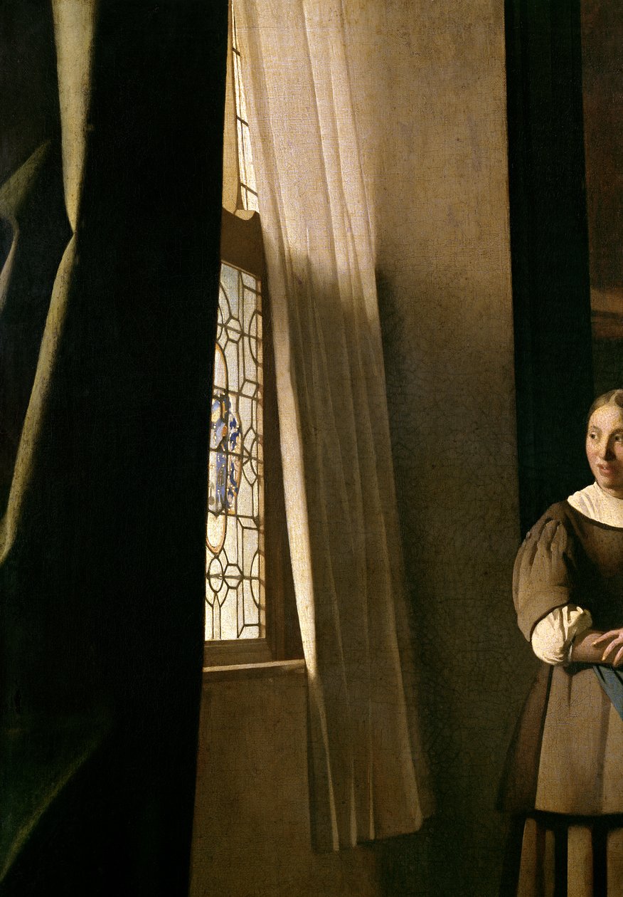 Dáma píše dopis se svou služebnou, kolem roku 1670 (detail 2353) od Jan Vermeer van Delft