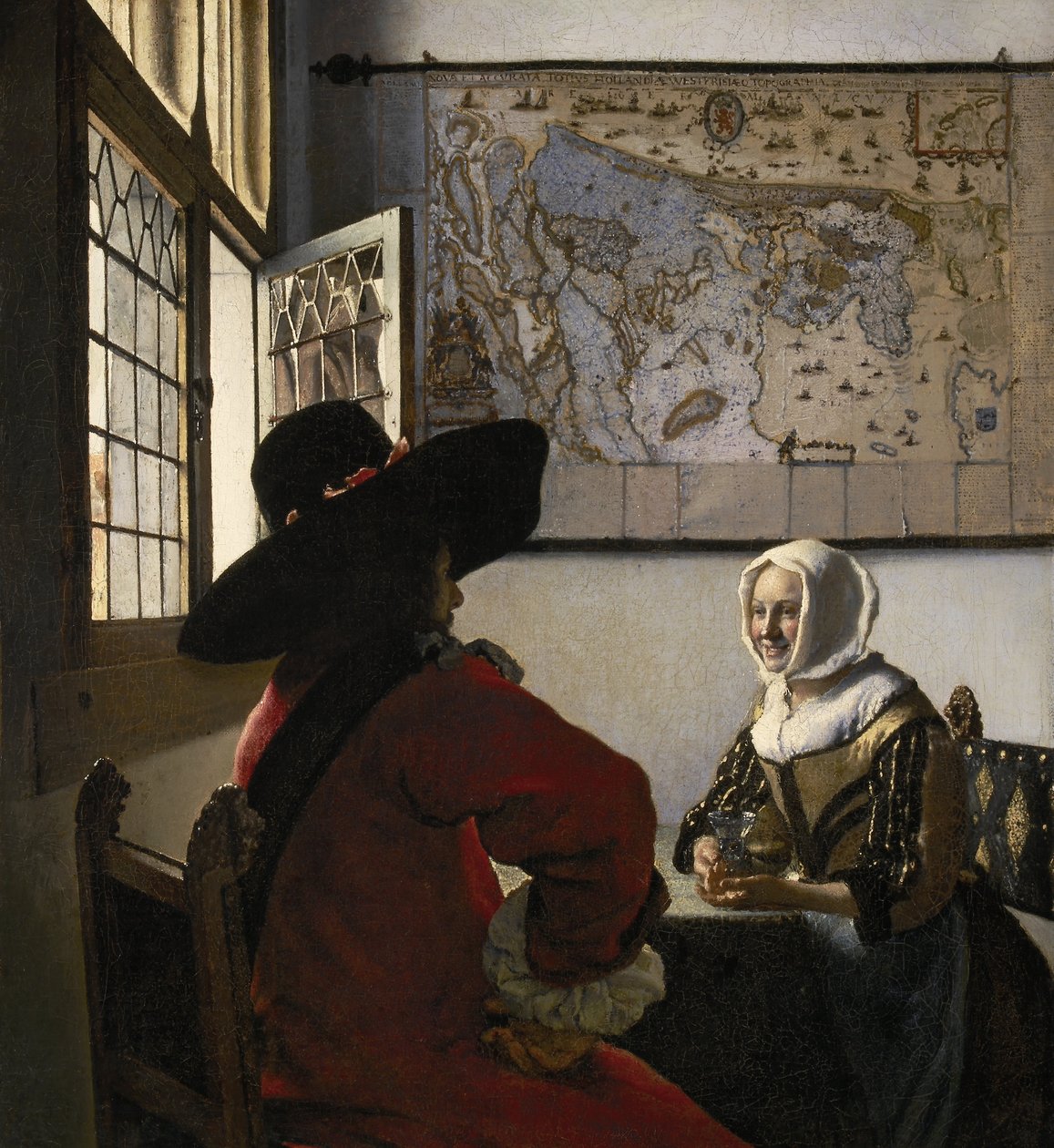 Důstojník a smějící se dívka od Jan Vermeer van Delft