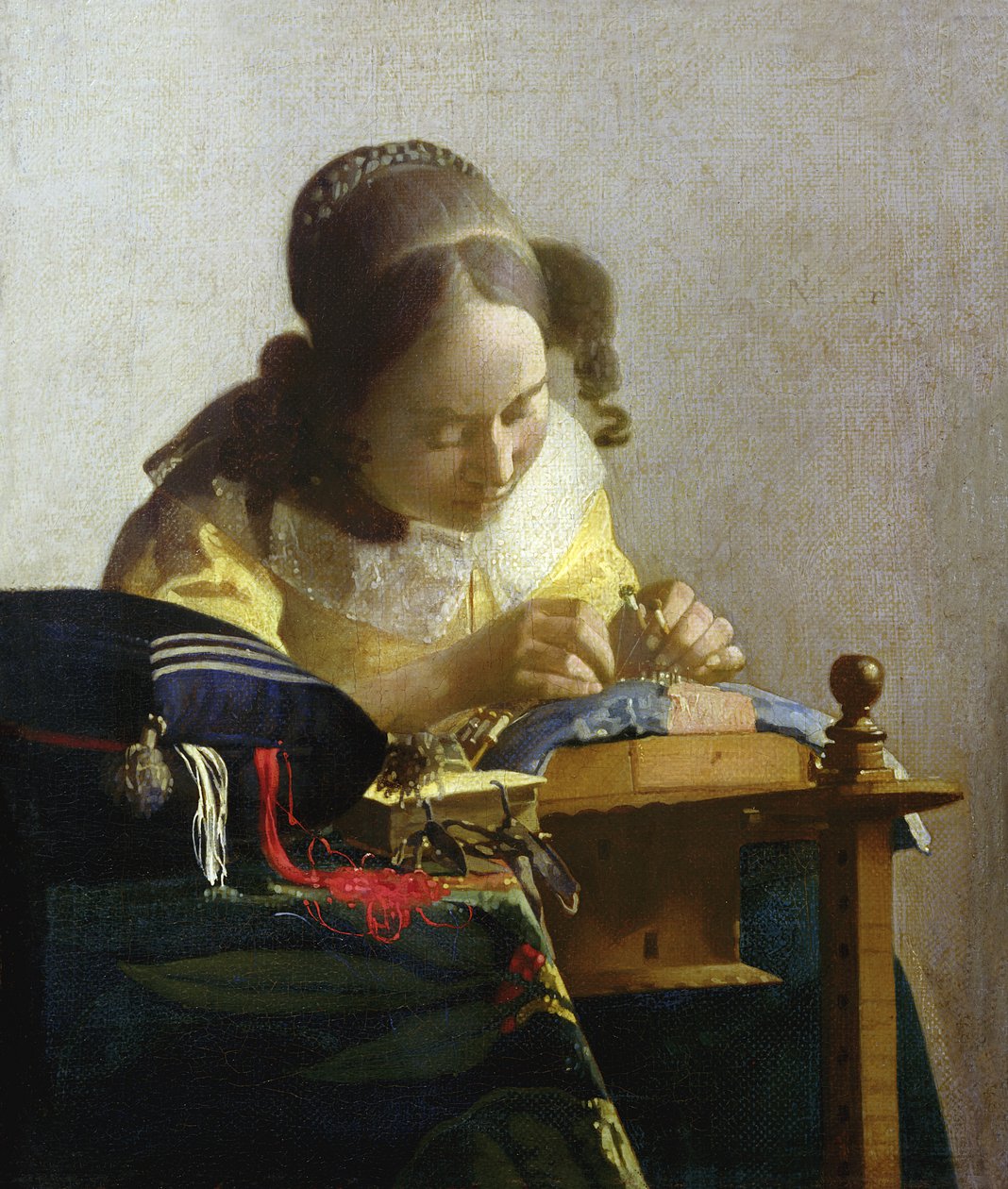 Krajkářka, 1669-70 od Jan Vermeer van Delft