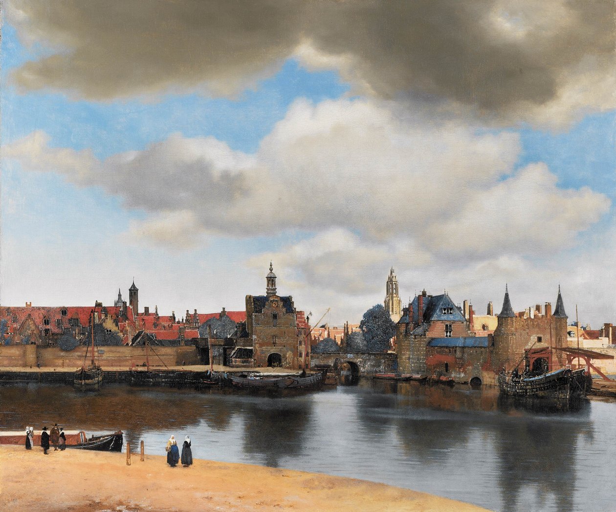 Pohled na Delft od Jan Vermeer van Delft