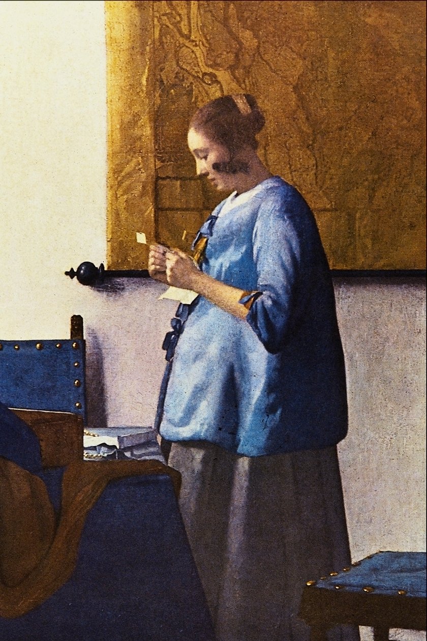 Žena čte dopis od Jan Vermeer van Delft