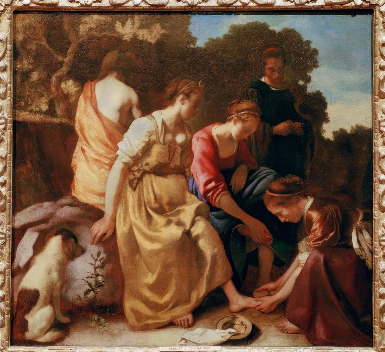 Diana se svými společníky od Jan Vermeer van Delft
