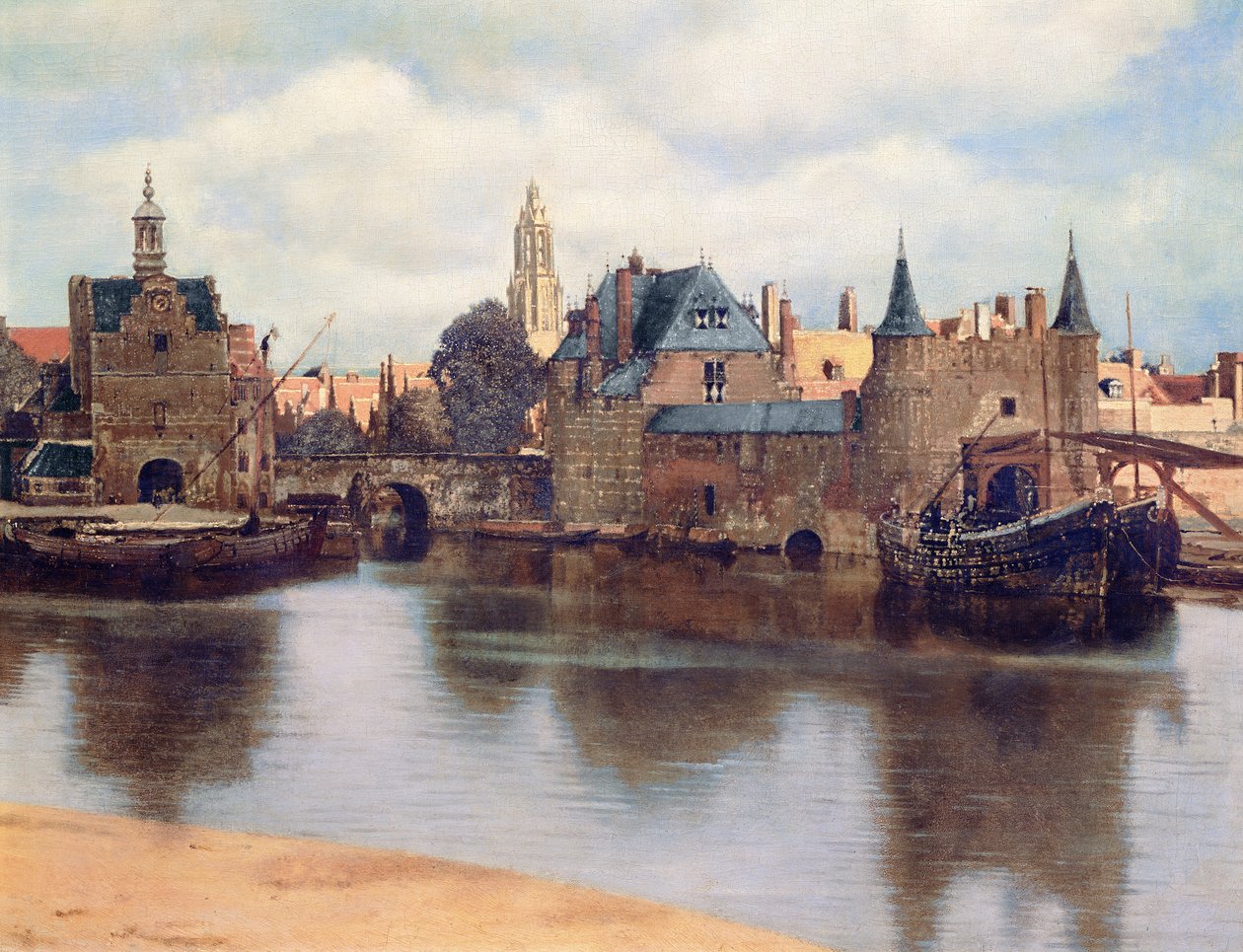 Pohled na Delft, asi 1660-61 olej na plátně detail 1109259 od Jan Vermeer van Delft