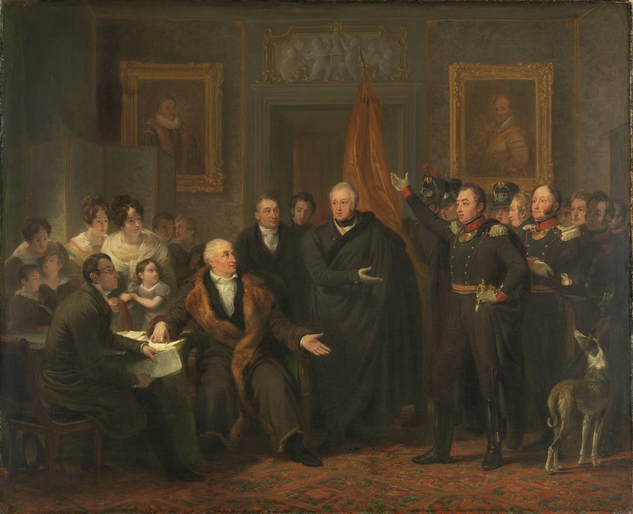 Triumvirát přebírá moc ve jménu prince Oranžského, 21. listopadu 1813, kolem roku 1828 od Jan Willem Pieneman
