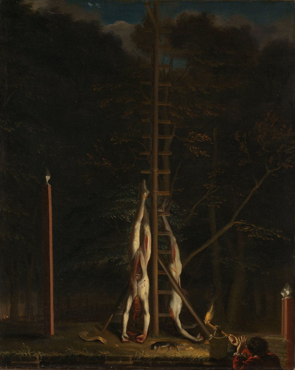 Mrtvoly bratrů De Wittových, na Groene Zoodje v Lange Vijverberg v Haagu, 20. srpna 1672 od Jan de Baen