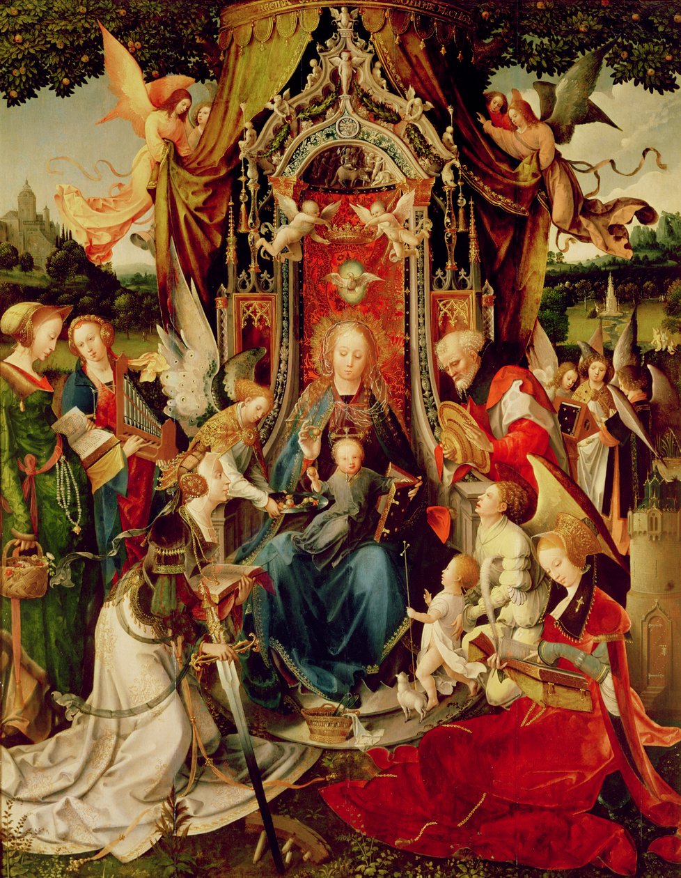 Madona s dítětem a svatými, 16. století, (triptych) od Jan de Beer