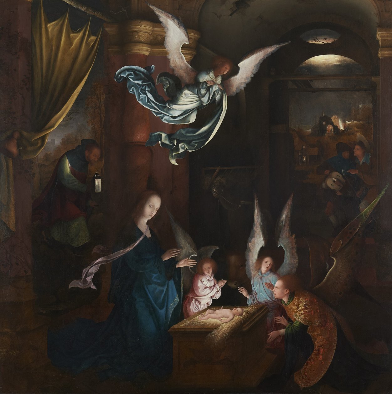 The Nativity, c.1515-20 (panel) (pro recto viz 88613) od Jan de Beer