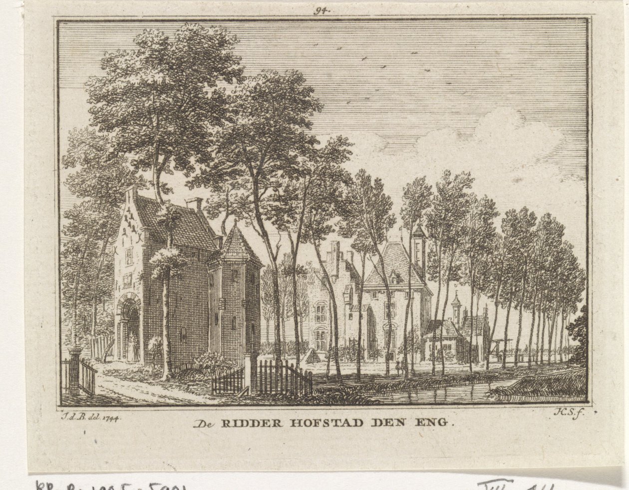 Pohled na hrad Den Engh, Vleuten - 1773 od Jan de Beijer