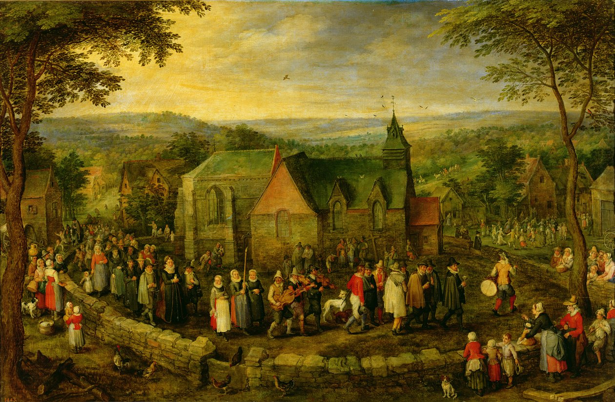 Venkovský život se svatební scénou od Jan the Elder Brueghel