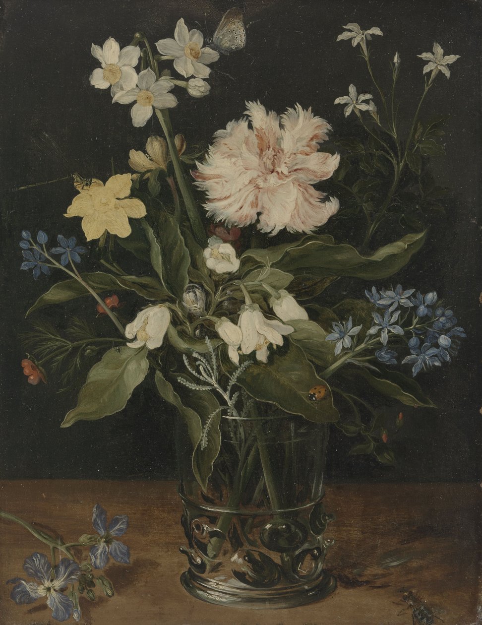 Zátiší s květinami ve skle, 1630 (olej na mědi) od Jan the Elder Brueghel