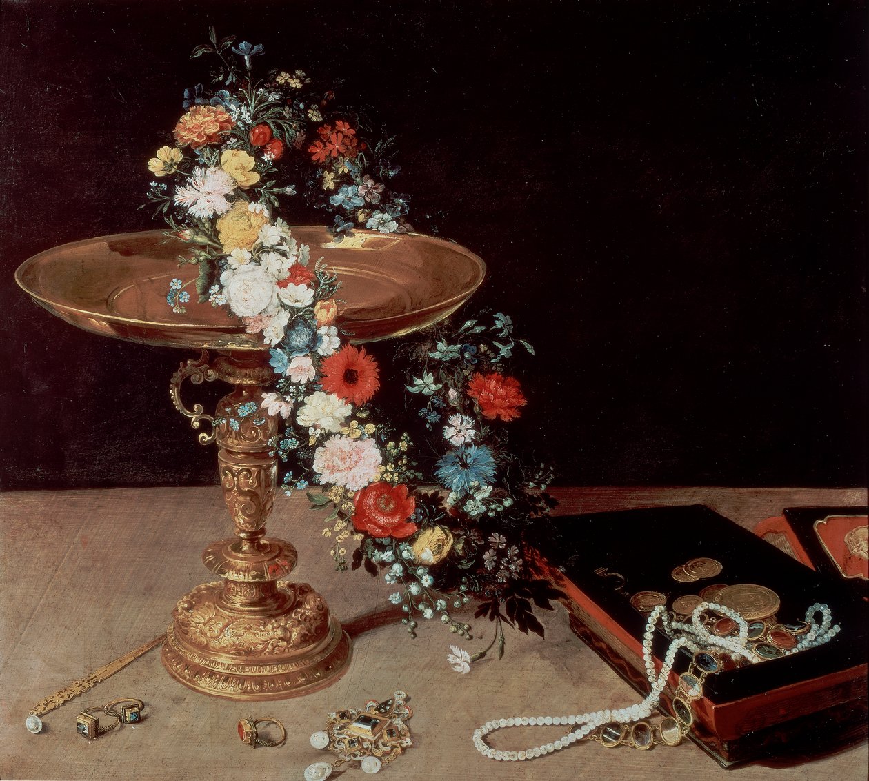 Zátiší s věncem od Jan the Elder Brueghel