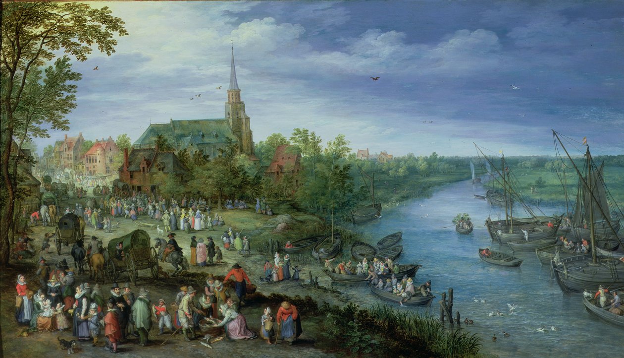 Výroční farní veletrh v Schelle, 1614 od Jan the Elder Brueghel