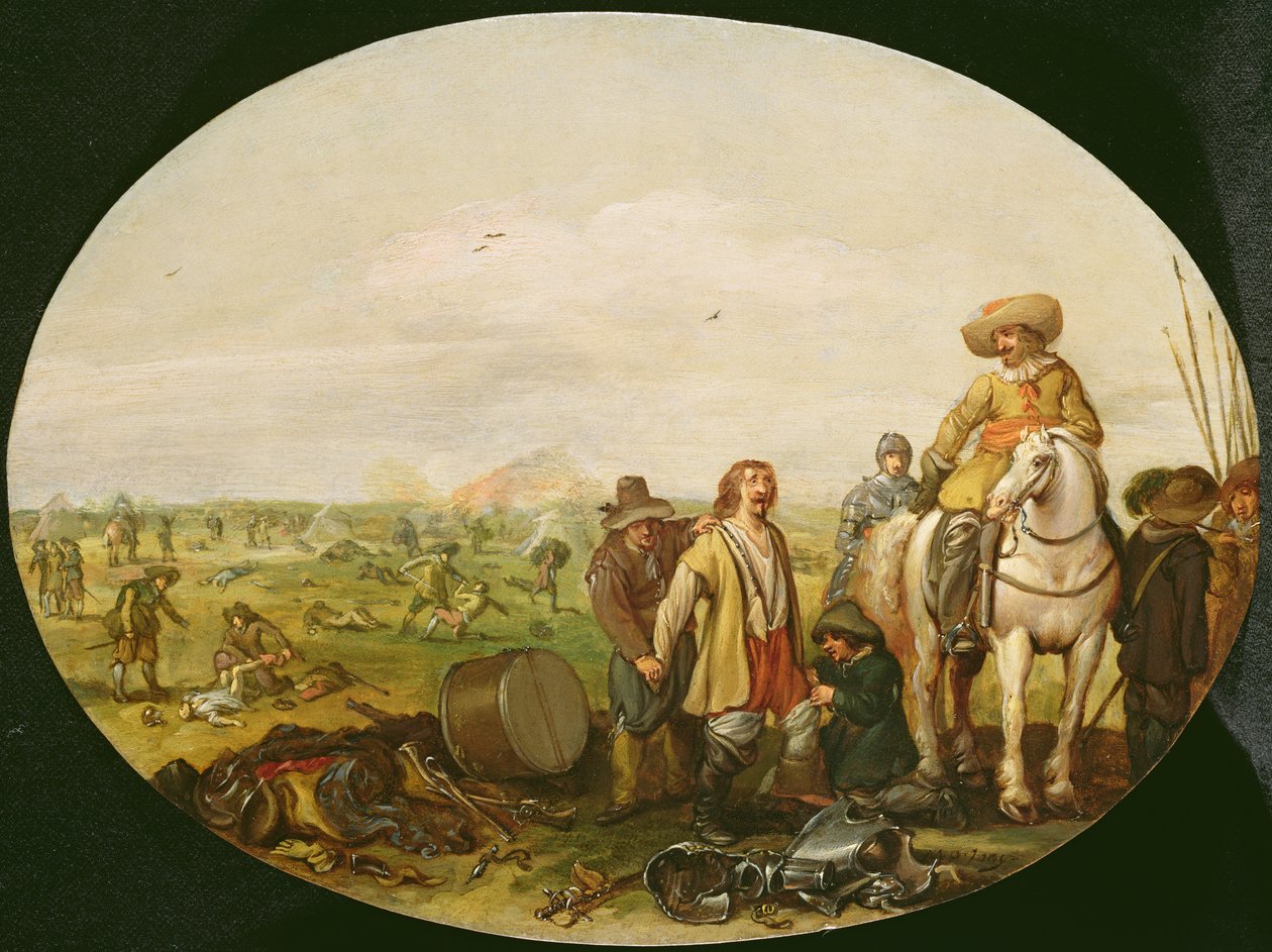 The Aftermath of Battle (olej na mědi) od Jan the Younger Martsen