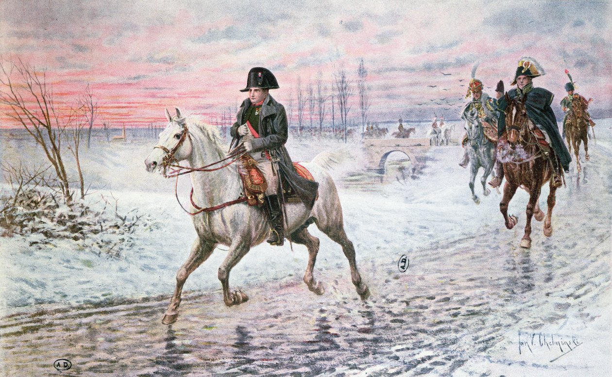 Napoleon na ústupu z Moskvy v roce 1812 od Jan van Chelminski