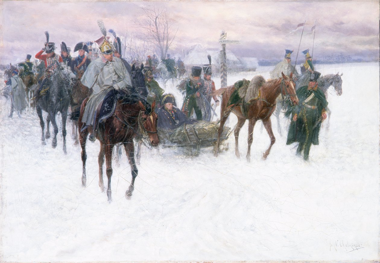 Napoleonova vojska ustupující z Moskvy, 1888-89 od Jan van Chelminski