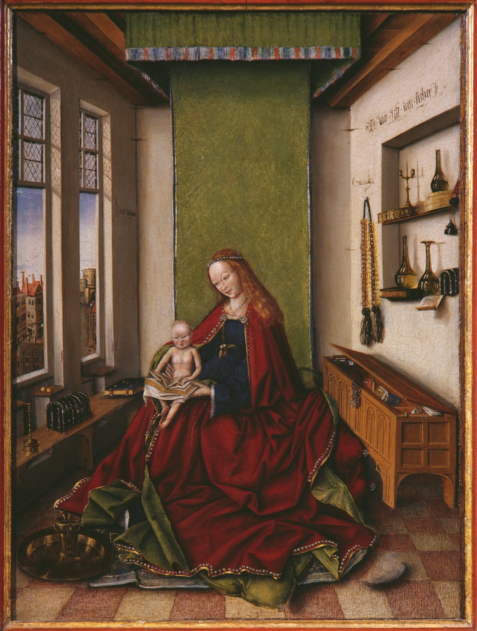Panna a dítě s knihou od Jan van Eyck