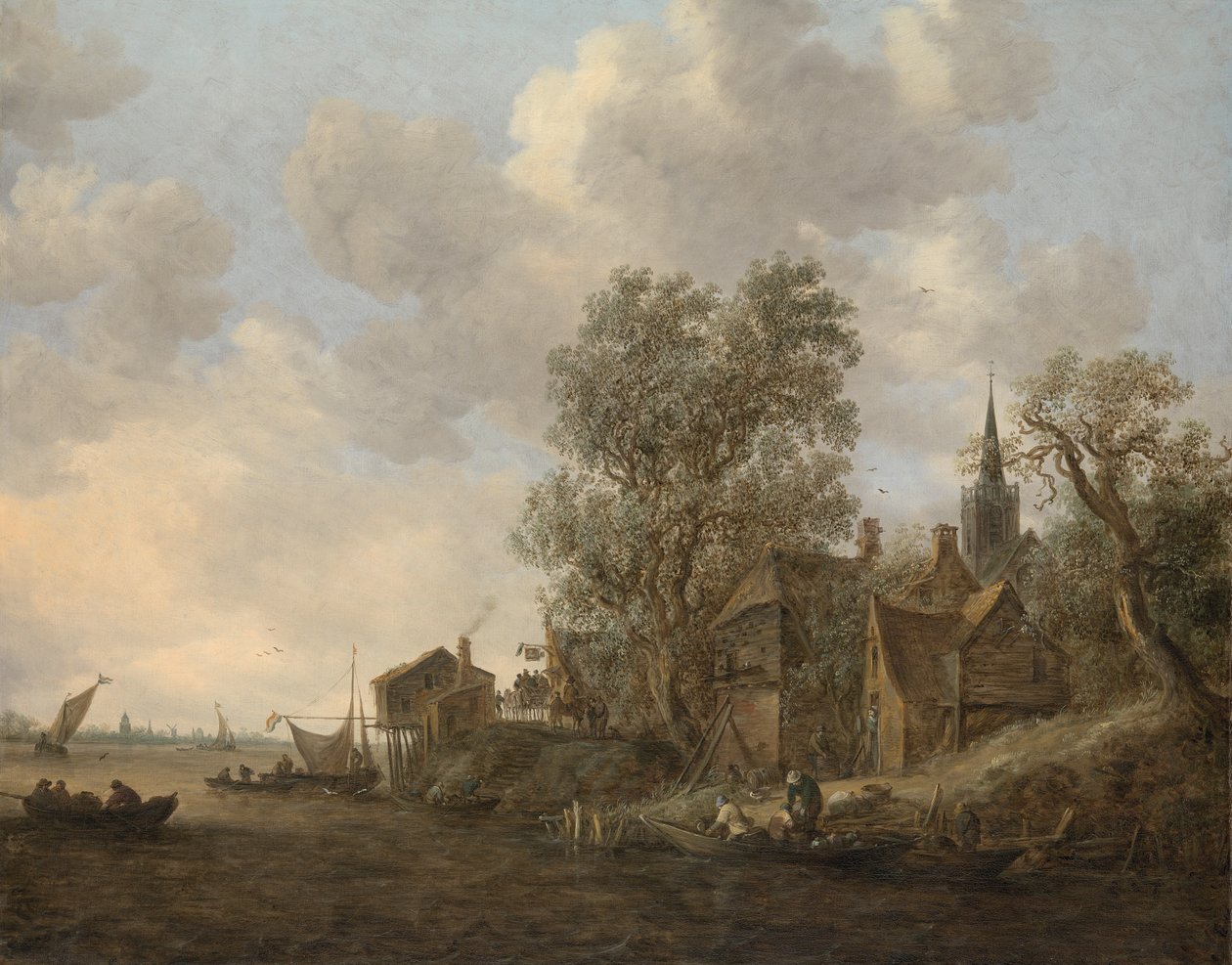 Pohled na vesnici u řeky od Jan Josephsz van Goyen