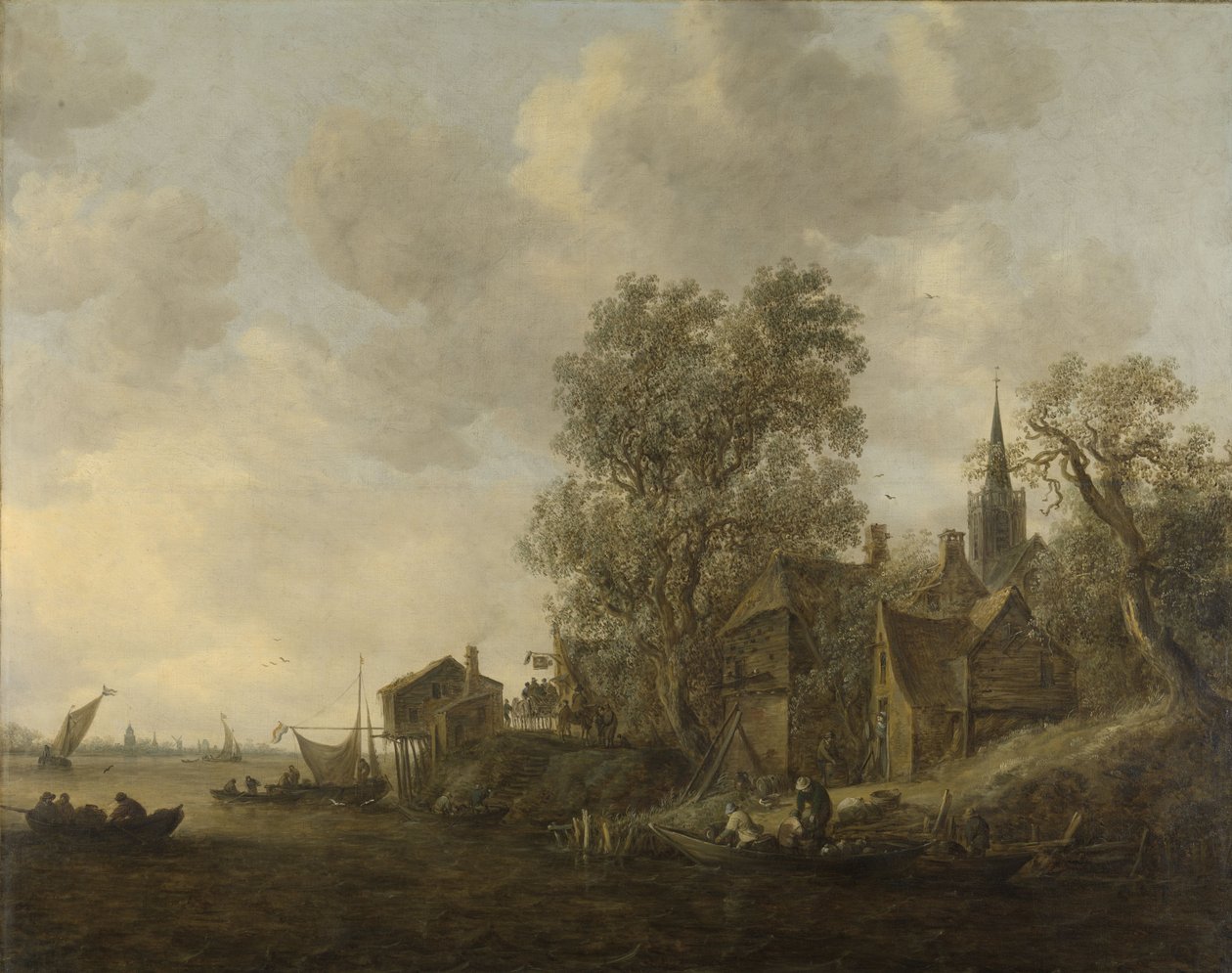 Pohled na město na řece od Jan Josephsz van Goyen