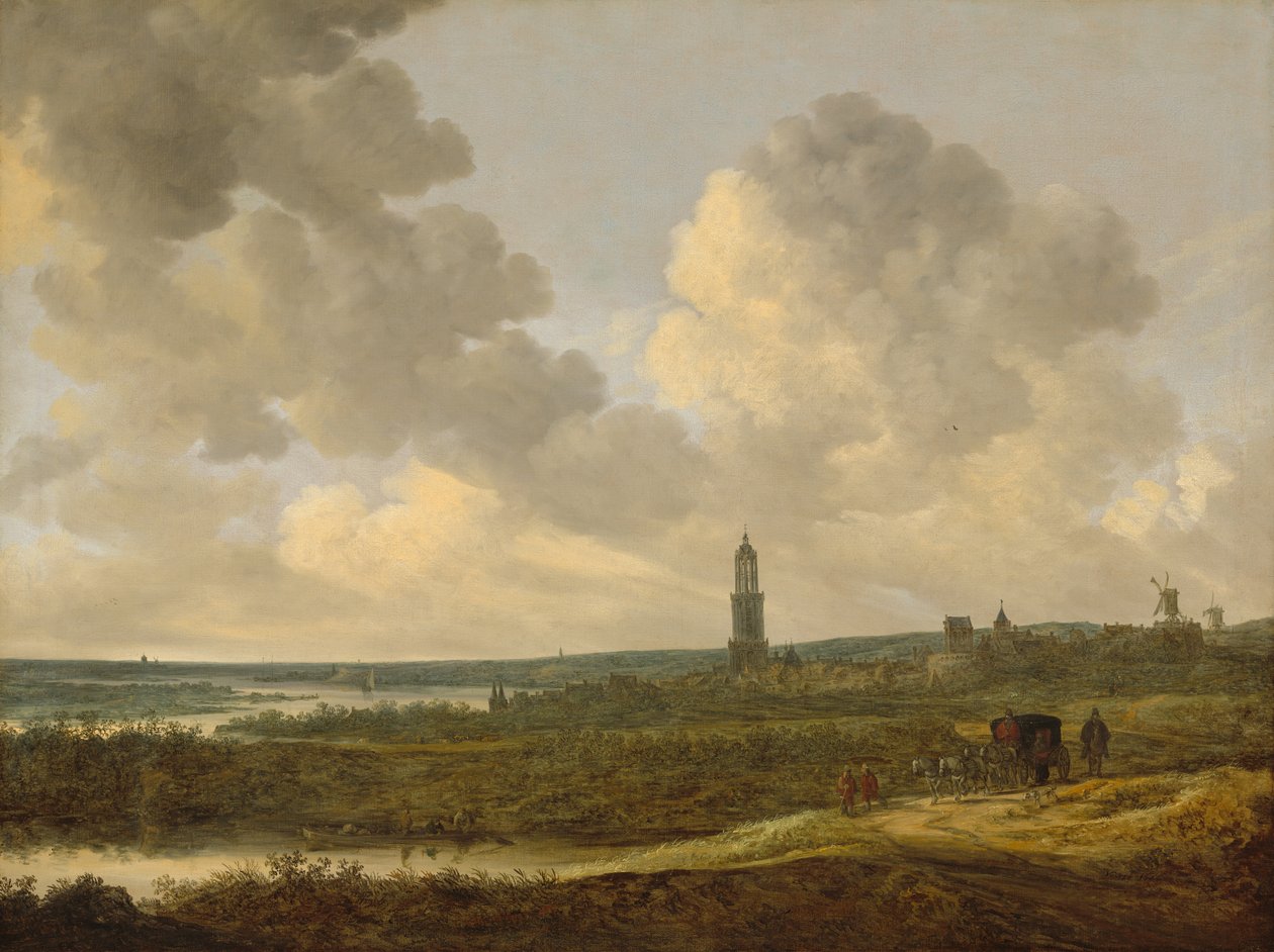 Pohled na Rhenen od Jan Josephsz van Goyen