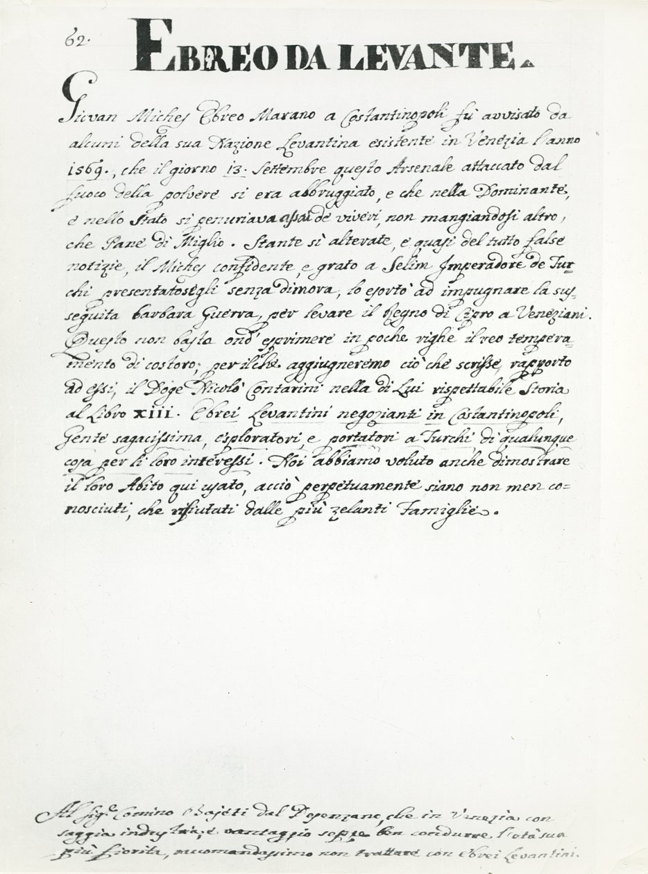 Židovský muž z Levanty, stránka z „Gli abiti dei Veneziani“ (viz 188195 pro doprovodnou ilustraci) od Jan van Grevenbroeck