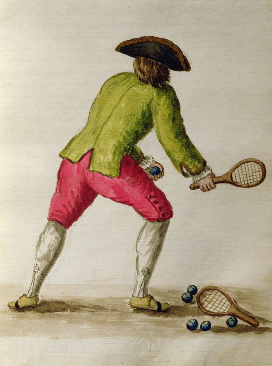 Šlechtic hrající rakety (pero a inkoust a wc na papíře) od Jan van Grevenbroeck
