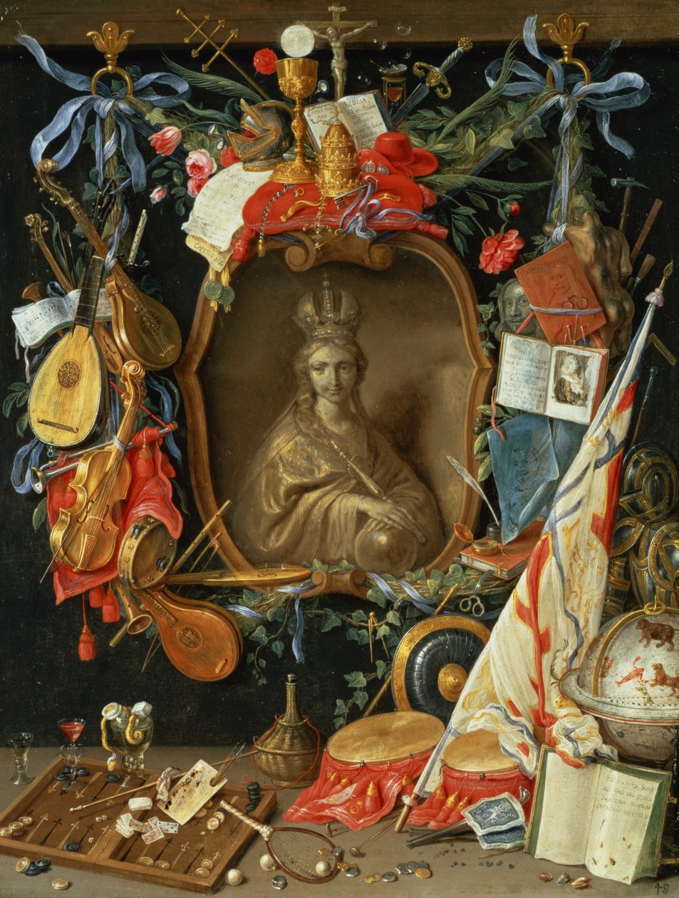 Ecclesia obklopená symboly marnosti (na mědi) od Jan van Kessel the Elder