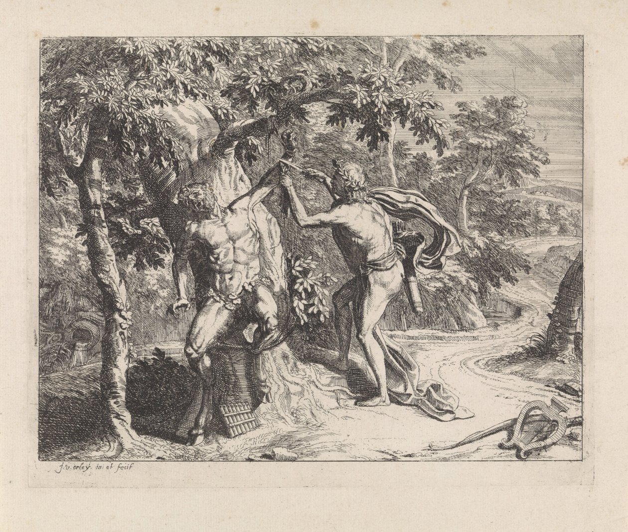 Apollo kůže Marsyas od Jan van Orley  