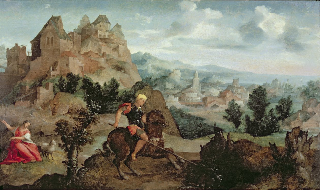 Svatý Jiří a drak od Jan van Scorel