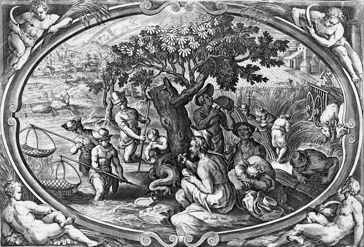 Aestas, vyryl Philip Galle, kolem roku 1580 od Jan van der Straet