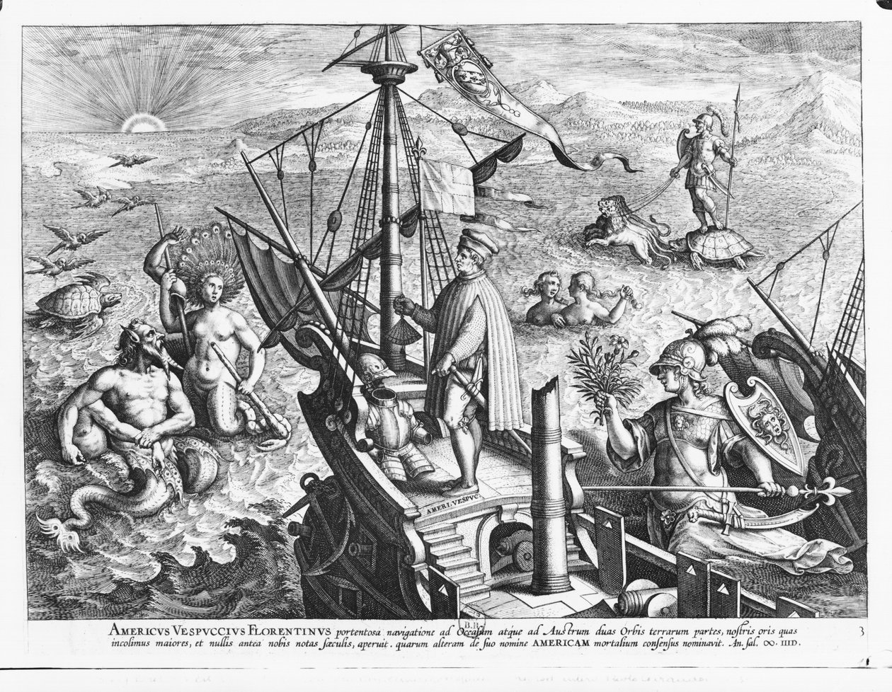 Amerigo Vespucci (1454-1512) od Jan van der Straet