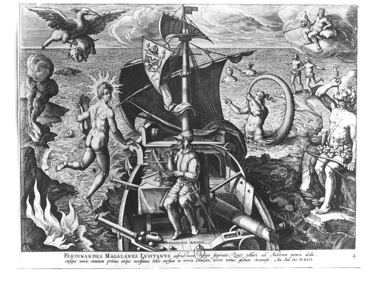 Ferdinand Magellan (asi 1480-1521) na palubě své karavely, 1522 od Jan van der Straet