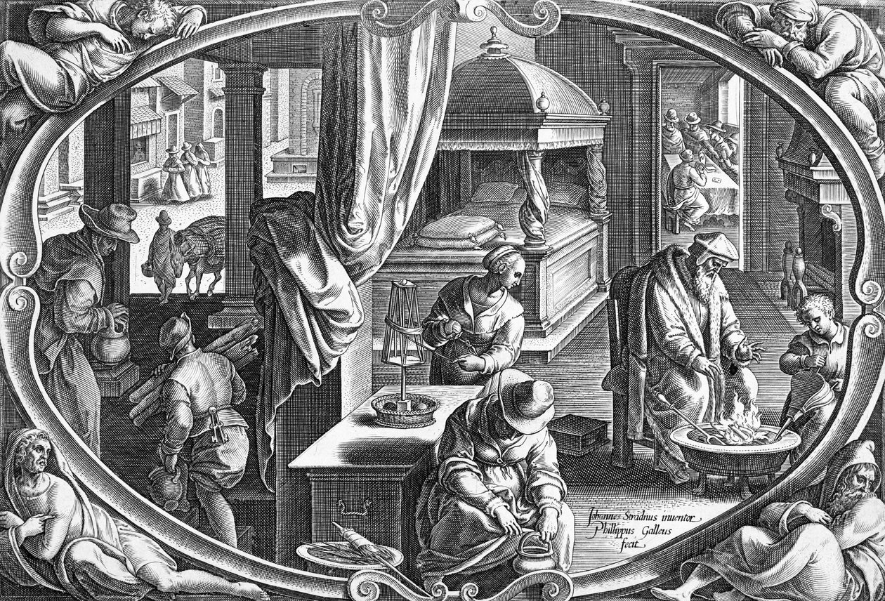 Winter, ryl Philip Galle, kolem roku 1580 od Jan van der Straet