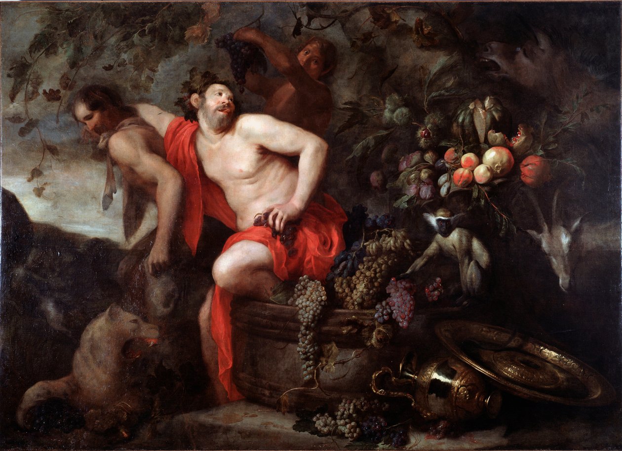 Sklizeň Silene (Harvest of Silenus) Malba Jana Roose (1591-1638) Rozměr 175x250 cm Genes, Musei di Strada Nuova (ex Palazzo Bianco) od Jan Roos